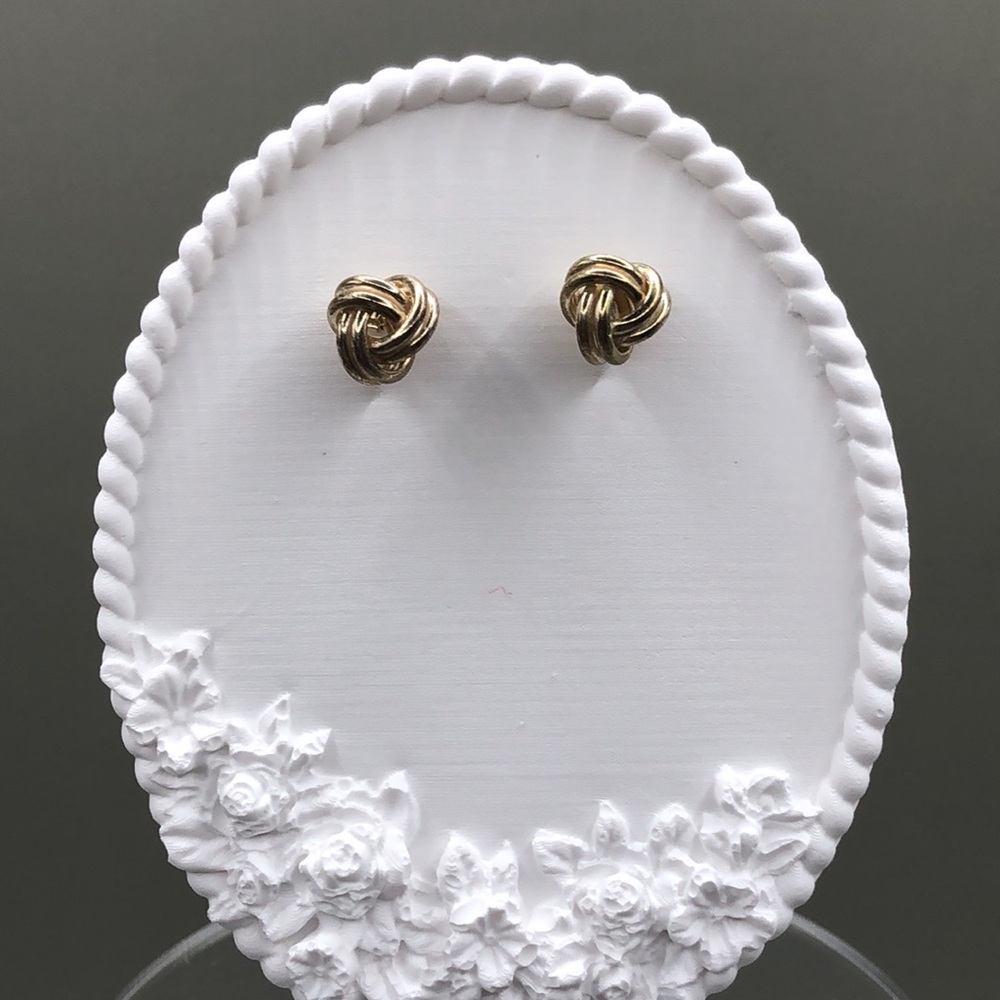 Solid Sterling Silver 925 Ball Knot Small Post St… - image 3